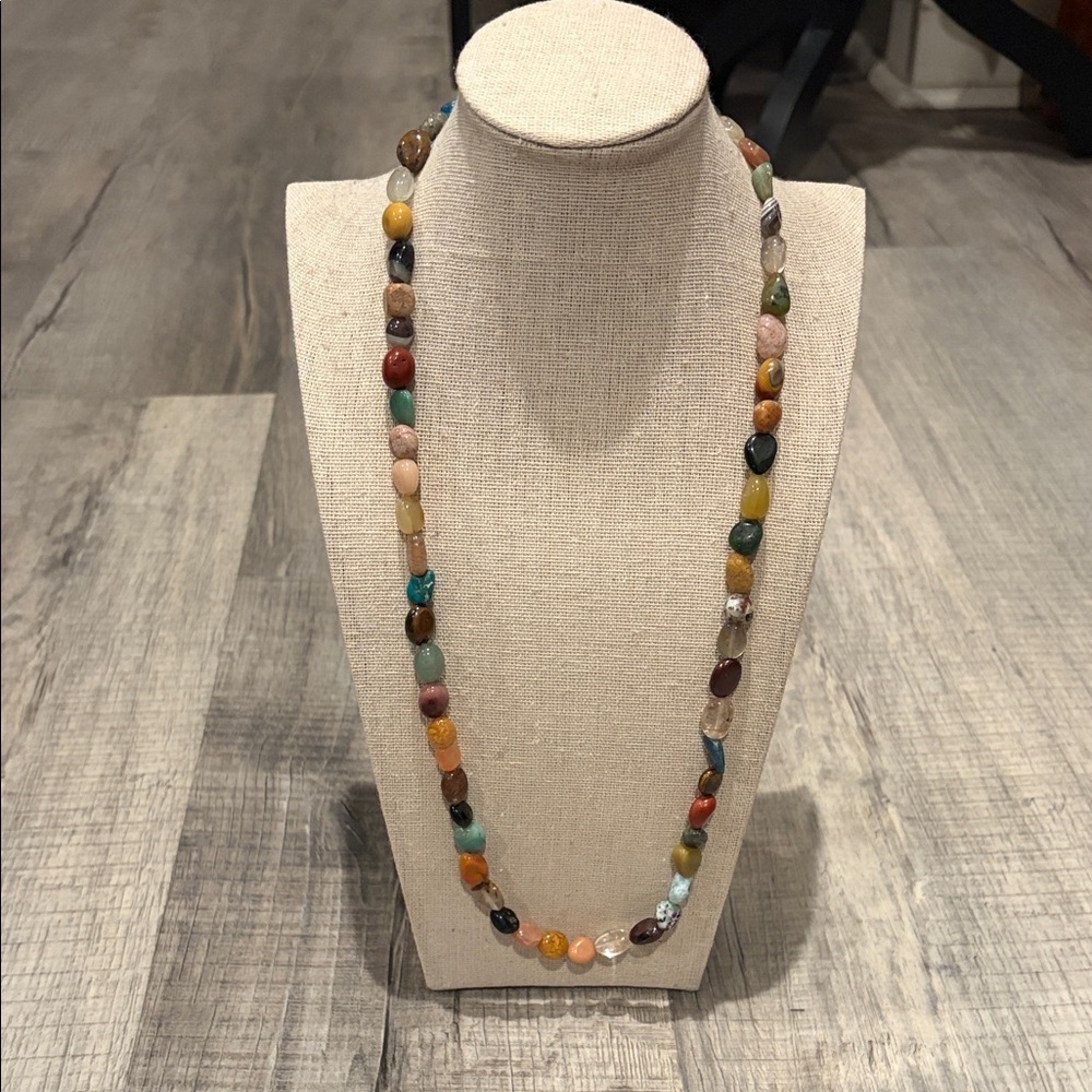 Multi-Color Semi-Precious Stone Beaded Necklace